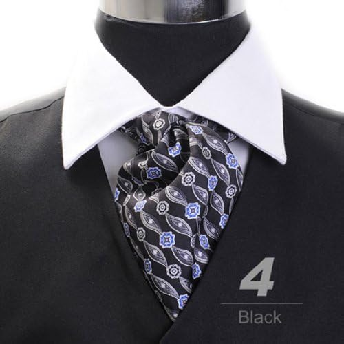 Geometric Wave Black Ascot tie