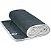 Youphoria Yoga Microfiber Towel Non-Slip Yoga Mat Towel - Hot Yoga Towel for Sweat & Grip... (Gray Towel/White Stitching)