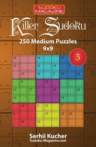 Killer Sudoku - 250 Medium Puzzles 9x9 (Volume 3)