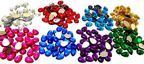 Stones/Kundans drop shape for jewellery making/decorating. 8 different colours