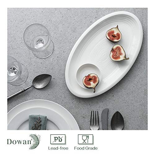 DOWAN Oval Serving Platters 12 Inches Serving Plates, Oval Dinner