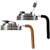 2 Pcs Wide Mouth Mason Jar Stainless Steel Pour Spout Lid with Handle, Reusable Mason Jar Lids for Ball Wide Mouth Mason Jars
