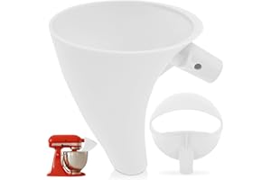 2Pcs Flour Funnel for Kitchen Aid Mixer, Flour Funnel Kitchenaid Easy Pour No Mess Flour Funnel Attachment Anti Splash Access