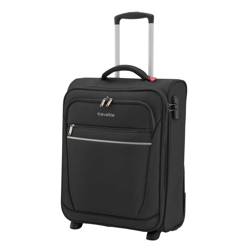travelite board trolley hand luggage, 2 wheel suitcase light, CABIN, soft luggage trolley small with lock, 52 cm, 39 liters
