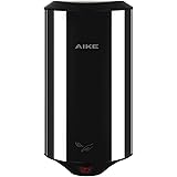 AIKE UL Approved Compact Jet Air Hand Dryer Stainless Steel Finish Black Chrome, 120V 1350W Model AK2805