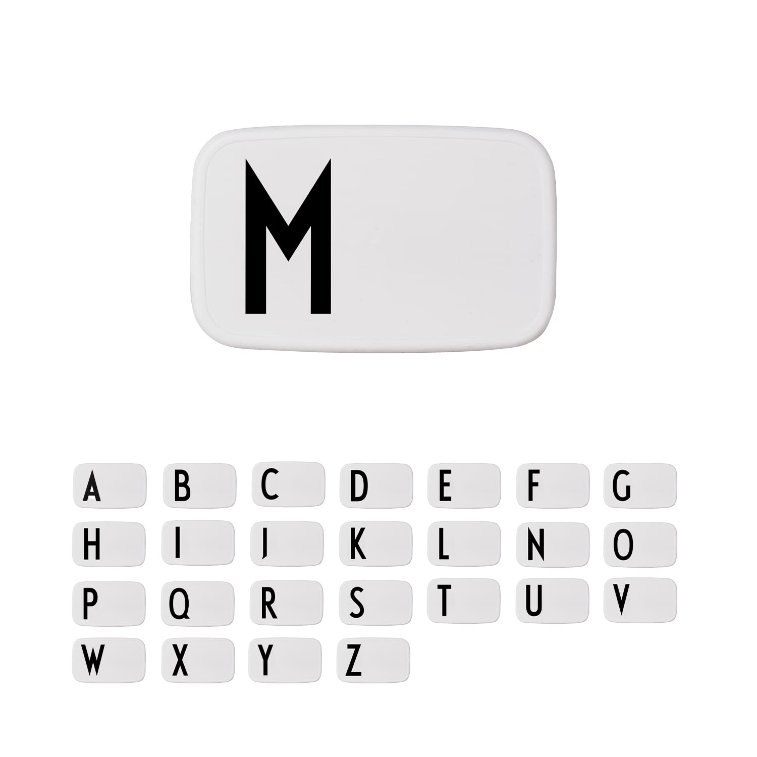 Design Letters Personal Lunch Box White | Personalised Food Storage Container for Men, Women, Girls and Boys | White Lunch/Food Box for Travel | Use as Sandwich Box | Dishwasher & Microwave Safe