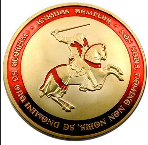 Commemorative Knights Templar Cross Masonic Mason New 2015 Red Gold Plated Coin Freemason by MicronCrafts