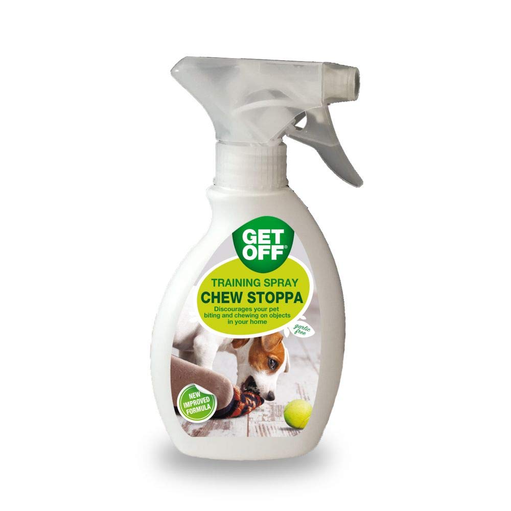 Rosewood Get Off to deter cats and dogs from chewing items Stoppa Spray, 250ml, White, 9.5x6x24 cm