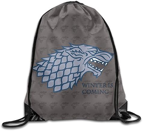 Winter Is Coming Game Of Thrones White Drawstring Backpack Bag