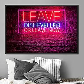 signwin Framed Canvas Wall Art Illuminated Words 3D...