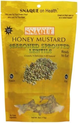 The Perfect Snaque Seasoned Lentils, Honey Mustard - Multi Serve 6 Ounce Bag