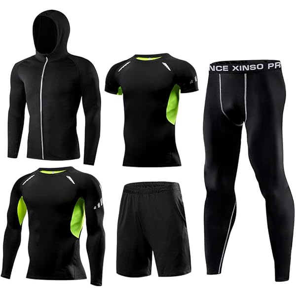 Set Tuta Compressione Uomo 1Bests – Maglia Manica Lunga E Pantaloni, Stampa 3D Lupo, Asciugatura Rapida, UPF 50+, Taglie S-XXXL