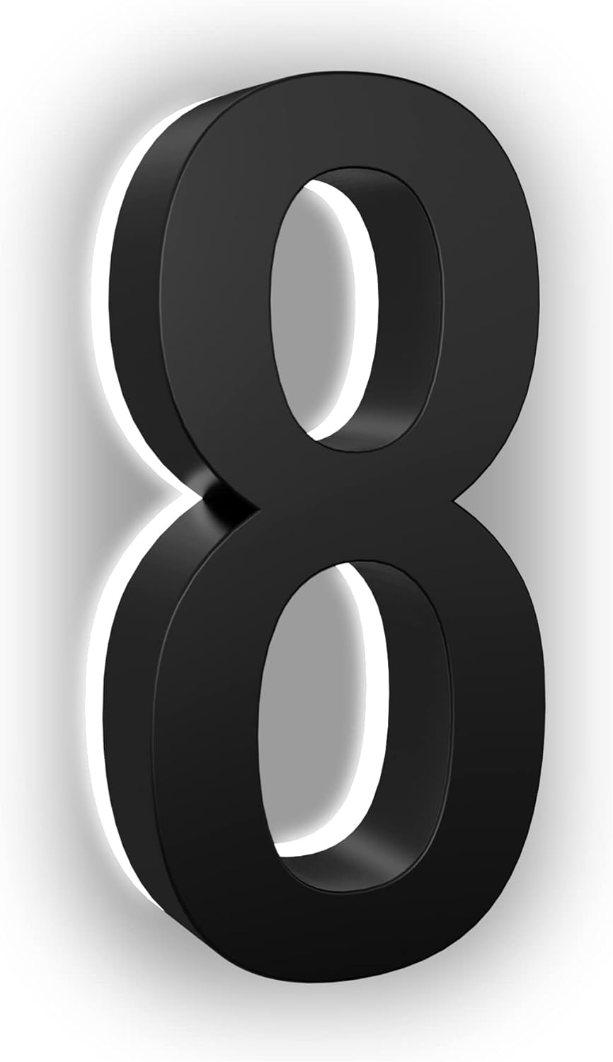 Address Signs - LN LUMANUMBERS - 7 Inch LED House Numbers, ABS-Polymer, Premium Quality, Backlit LED Illuminated Home Address Number, Lighted House Numbers, Modern Address Numbers (8, Black)