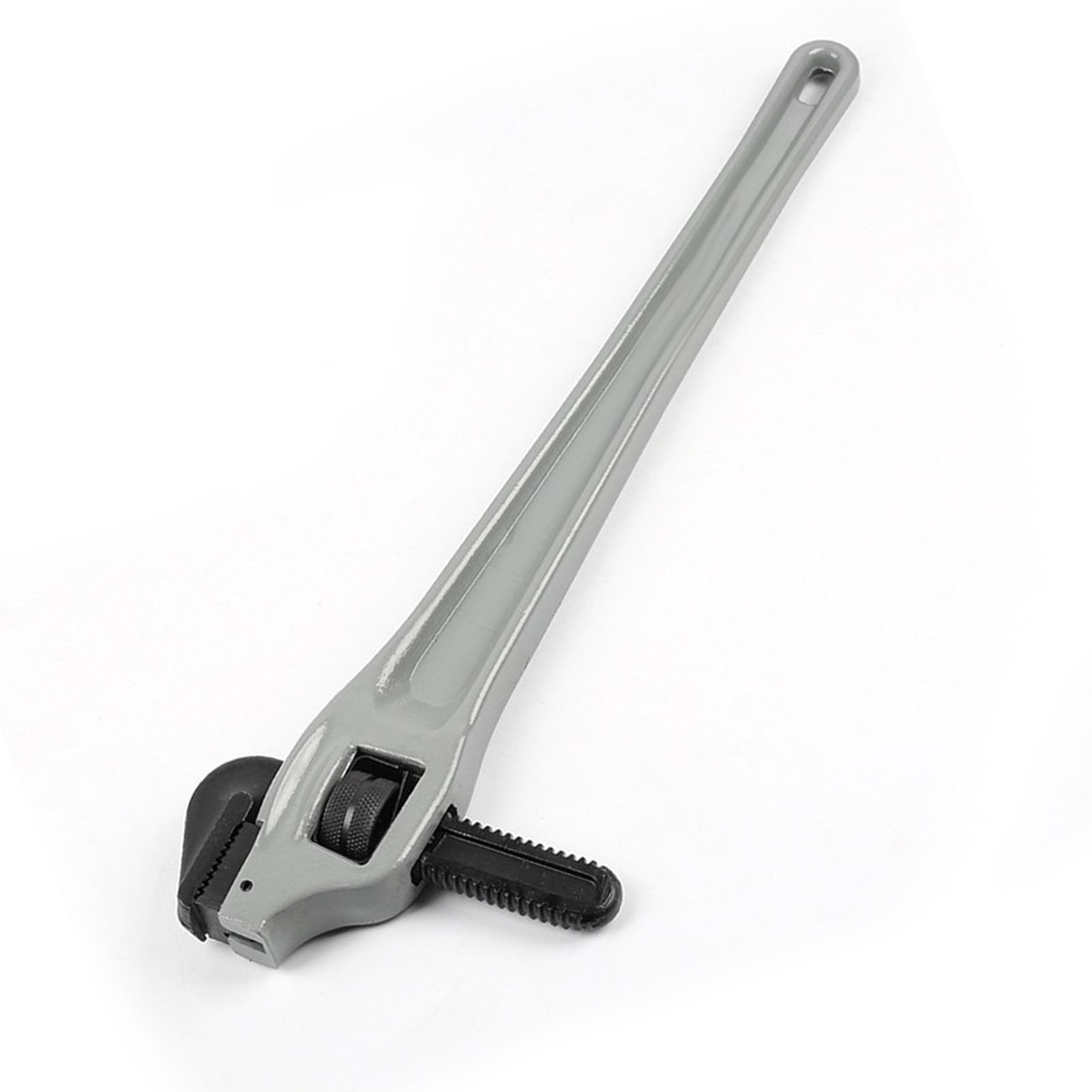 Jopwkuin Offset Pipe Wrench, Non Slip Teeth I Beam Handle Adjustable Opening Aluminum Pipe Wrench Cr Mo Floating Hook Jaw for Pipes Tees Ball Valves (24 Inch 100mm Opening)