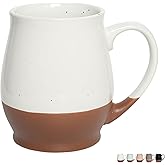 Bosmarlin Extra Large Ceramic Coffee Mug, 24 Oz, Dishwasher and Microwave Safe, Big Oversized Tea Cup, Reactive Glaze (White)