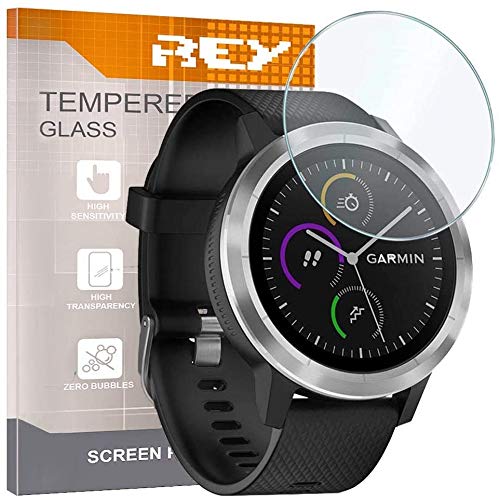 REY [Pack of 3] Tempered Glass for Garmin Vivooactive 3, Premium Screen Protector