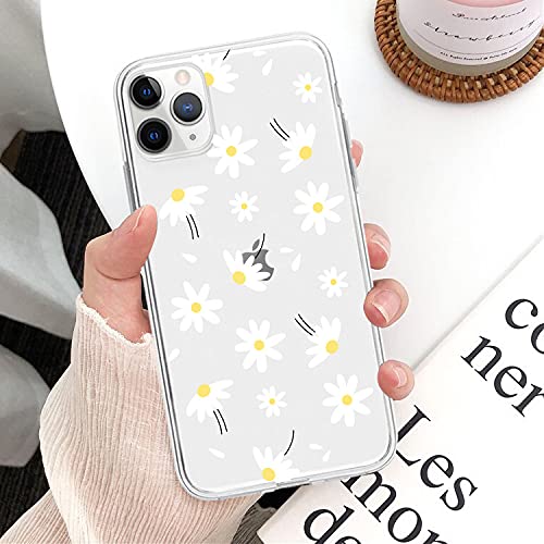 EYZUTAK Case for iPhone 11 6.1 inch, Daisy Floral Flower Pattern Clear Design Transparent Back Case for Girls & Women Ultra Thin TPU Bumper Anti-Scratch Protective Cover - Daisy 03