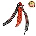 Anlado Balisong Cs Go Butterfly Knife Trainer - Red Color - no Offensive Blade - Durable