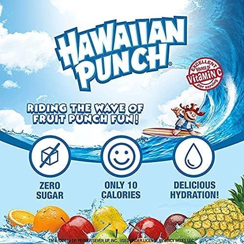 HAWAIIAN PUNCH, PARADISE VARIETY PACK– POWDER DRINK MIX – (5 BOXES, 40 STICKS) – SUGAR FREE & DELICIOUS, EXCELLENT SOURCE OF VITAMIN C, MAKES 40 FLAVORED WATER BEVERAGES