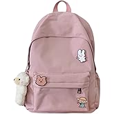BILIPOPX Kawaii Cute Aesthetic School Laptop Backpack with Accessories Pin Plush Pendant for Teen Girls, Students