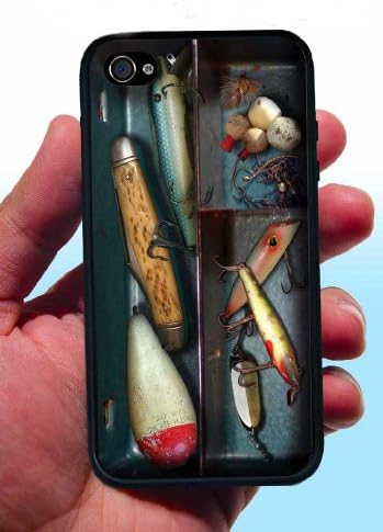 Fishing Tackle Box Design iPhone 4 Case or iPhone 4s Case Silicone Rubber case