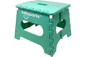 Baby Works - Foldable Step Stool, Kids Step Stool, Lightweight, Easy to Clean and Super Strong - Teal