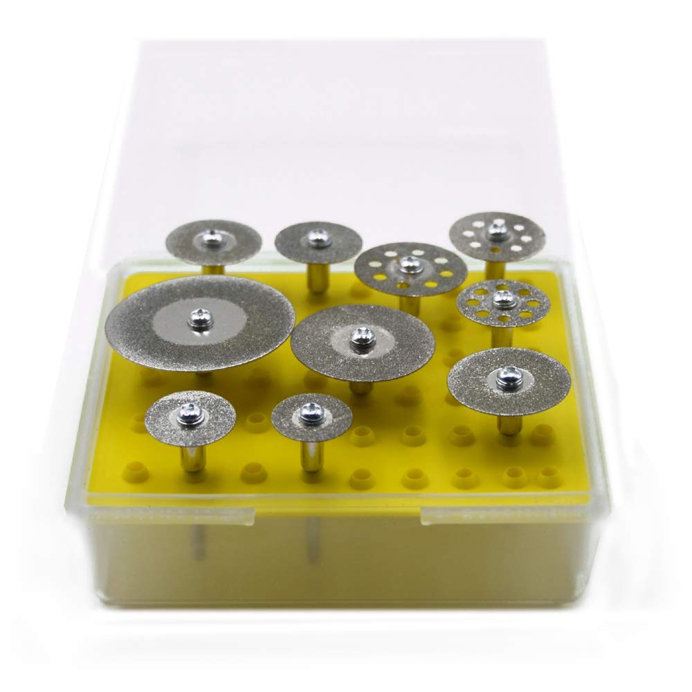 Diamond Cutting Wheel, 10PCS 1/8" Diamond Cutting Discs Cut-Off Wheel Blades Set for Dremel Rotary Tool by Oudtinz