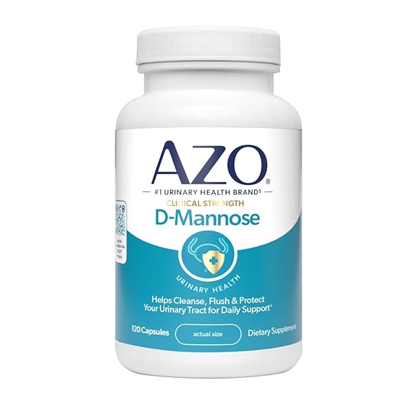 AZO D MANNOSE URINARY TRACT HEALTH, CLEANSE, FLUSH & PROTECT THE URINARY TRACT, NO.1 PHARMACIST RECOMMENDED BRAND, CLINICAL STRENGTH, NON-GMO, 120 COUNT