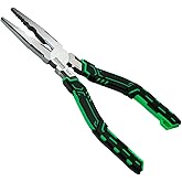 ENGINEER PZ-61 Long Nose Screw Removal Pliers Wire Cutter, Crimper 193mm | Made in Japan, Multi-Function Pliers, Serrated Jaws Extracts Damaged Screws (2-5.5mm) Multi-Grooves for Wires &amp; Round Bars