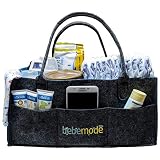 Bebemode - Baby Diaper Caddy | Large Portable Foldable Storage Bin | Diaper Stacker Tote Bag | Nursery Organizer Bag for Changes, Wipes, Bottles, Toys | Neutral Baby Shower Registry Gift