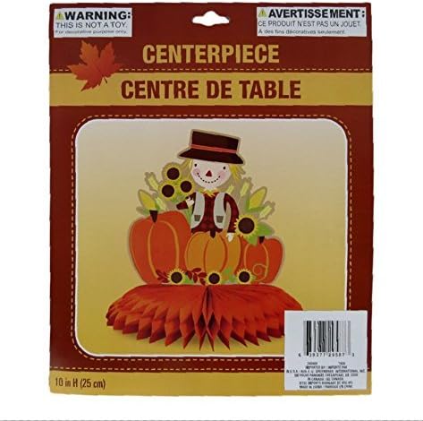 Fall Harvest Pumpkins Acorns Maple Leaves Thanksgiving Dinner Party Accessory Decor Decorations Decoration Honeycomb Tissue Centerpiece Scarecrow