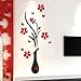 Wall Stickers, Boomboom DIY Vase Flower Tree Crystal Arcylic 3D Wall Stickers Home Decoration 80*40 Cm