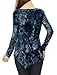 Allegra K Women's Tie Dye Irregular Hem Shirt Round Neck Long Sleeves Casual Top Medium Blue