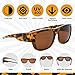 Wise Eyewear Women Polarized Fit Over Sunglasses - Less Bulky, Ladies Size (Tortoise Brown)