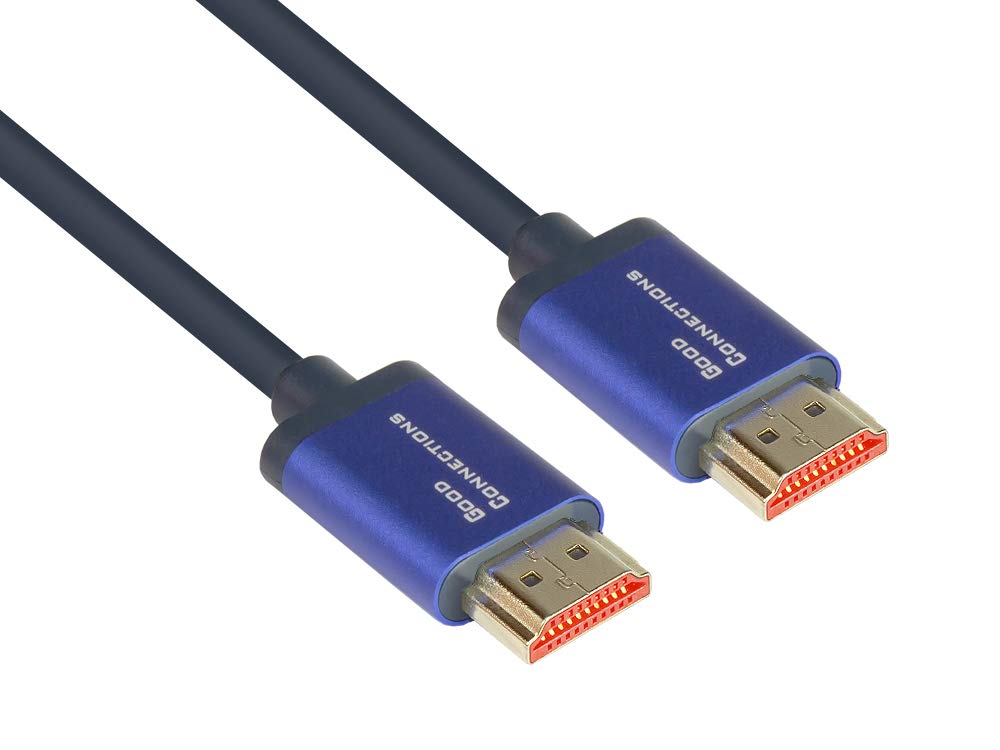 Good Connections SmartFLEX Ultra High Speed HDMI 2.1 Cable - 8K UHD-2 / 4K UHD - Copper Conductor, Aluminium Housing - Highly Flexible - Dark Blue - 0.5 m / 50 cm, Other, 4521-SF005B