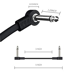 GOGHOST 3 Inch Guitar Patch Cables 6 Pack, 1/4" TS
