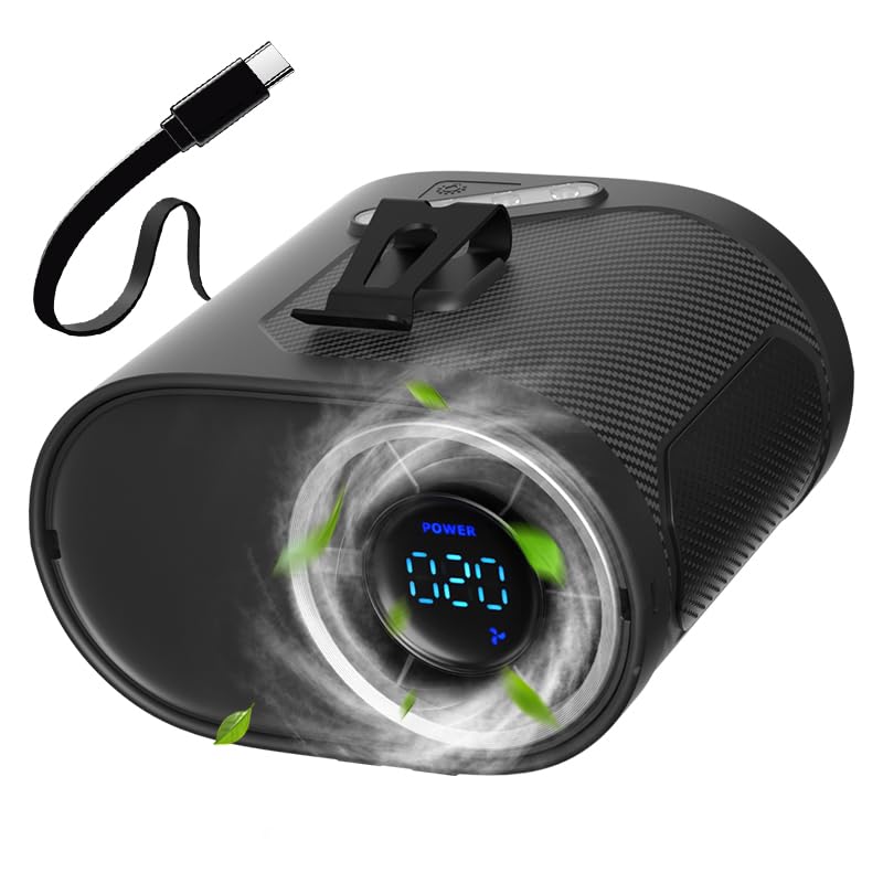 Photo 1 of 2025 New Portable Waist Clip & Personal Belt Fan, Rechargeable Shirt Fan with Light & Retractable Built-in Cable, Adjustable 10600RPM Strong Airflow, 20H Runtime, Hands-Free for Hiker, Worker