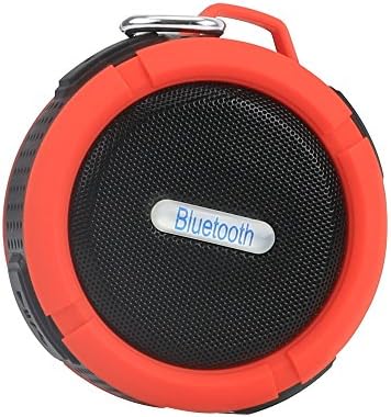 Ecocampor Bluetooth Shower Speaker, Hands-free Speakerphone with Built-in Microphone,Powerful Suction Cup (Red)