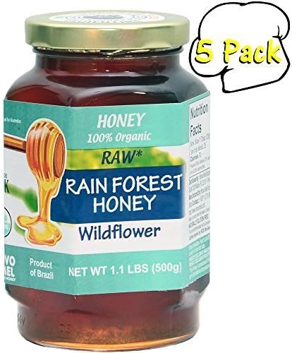 Brazilian Rainforest RAW Organic Honey, 17.6 Ounce, 5 Per Case by Novo Mel
