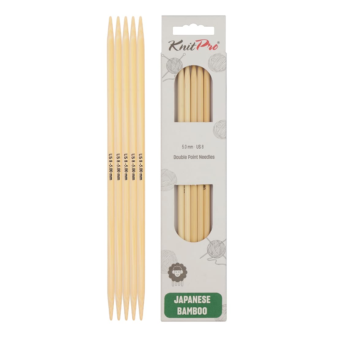 KnitPro Bamboo Double Pointed Needles 6" (15cm) | 5.00mm