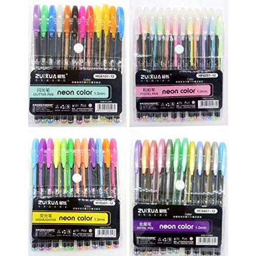 Definite Neon Pens for Drawing Sketching Designing Art Craft School (Pastel + Glitter + Metal + Highlighter Pen)