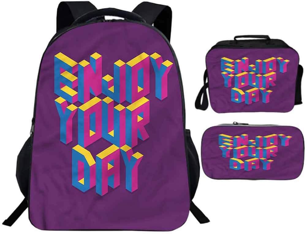 Quote School Backpack Set,Motivational Positive Schoolbags