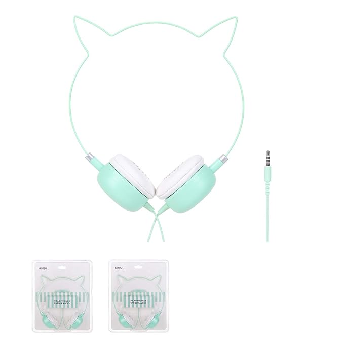 MINISO Cat Ear Headphones With Model 106(Green) Amazon.in Home