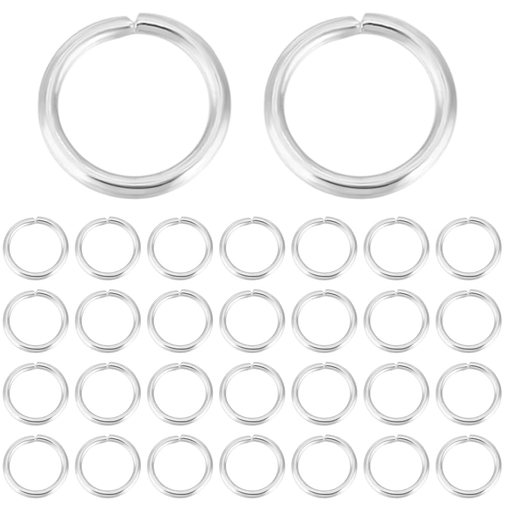 Beebeecraft 1 Box 300Pcs 7mm Round Ring Links Stainless Steel Silver Single Loop Open Jump Rings for DIY Craft Jewellery Bracelets Necklace Making Supplies