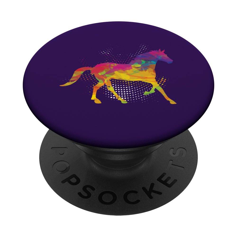 Horse Lover Equestrian Horse Jockey Fan Polygon Animal Lover PopSockets Adhesive PopGrip