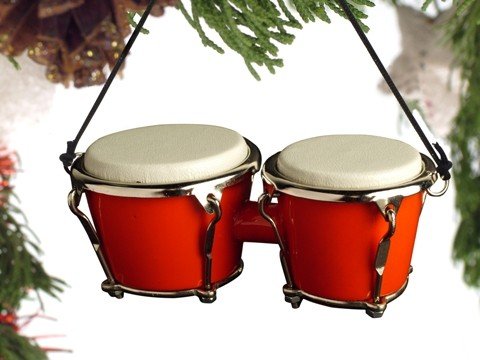 Red Bongo Drum Hanging Ornament