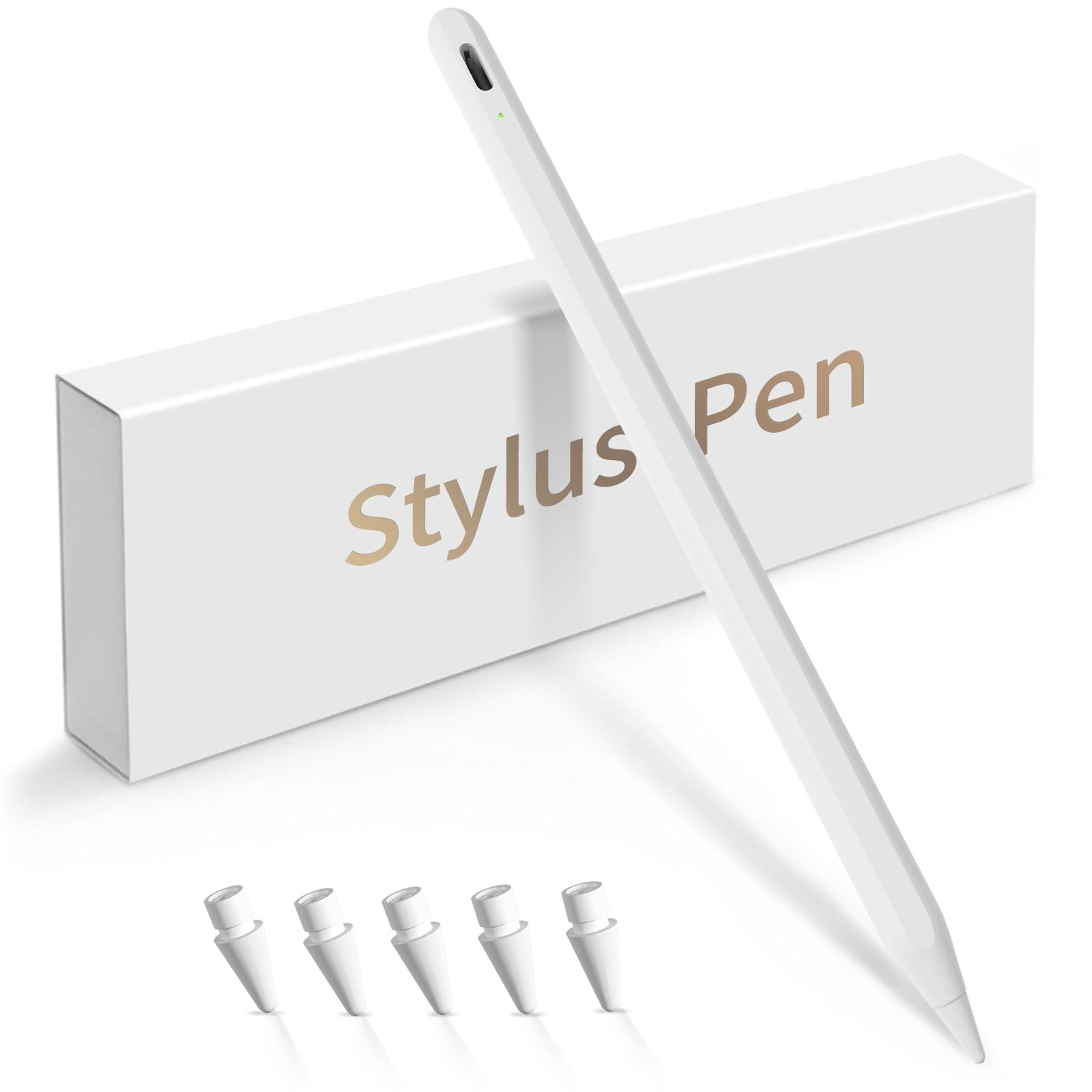 iPad Apple Pencil 9th&10th Generation, Fast Charge Stylus Pen for Palm Rejection and Tilt Sensitivity, Compatible with iPad Pro 11/12.9in, Mini 5/6, iPad 6/7/8/9/10, Air 3/4/5 (White)
