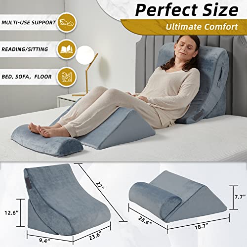 Axelrod Orthopedic Bed Wedge Pillow Set, Post Surgery Foam for Back, Neck and Leg Pain Relief