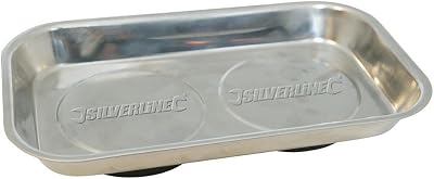 Silverline Magnetic Parts Tray 150x225mm Stainless Steel Nuts Screws Storage