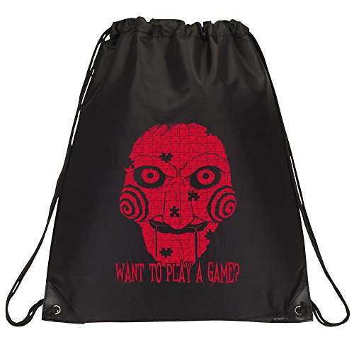 Billy the Puppet, Drawstring Bag - Black